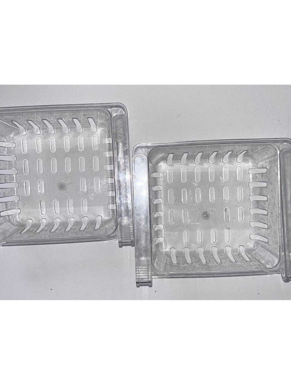 Clear Plastic fridge Storage Baskets - Set of 2